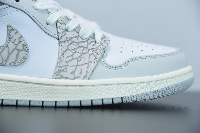 air jordan 1 low prm with grey elephant print dh4269-100