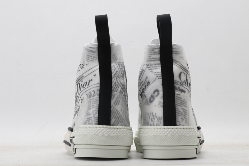 dio* b23 oblique high-top white sneaker