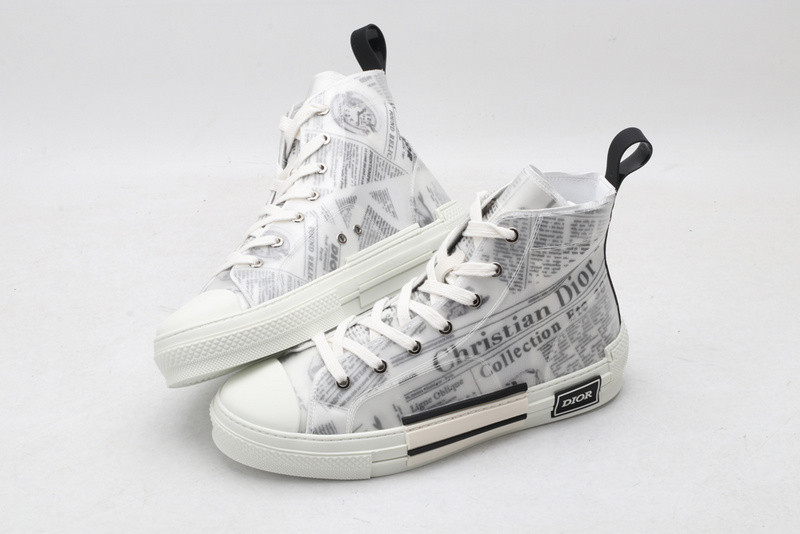 dio* b23 oblique high-top white sneaker