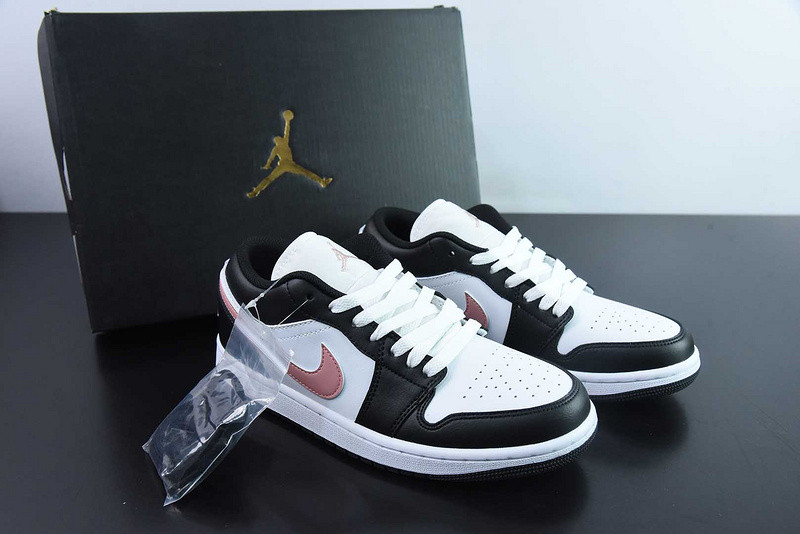 Air Jordan 1 Low "Black/Rust Pink/White" 553558-165